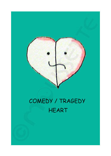 COMDEY /TRAGDEY HEART card