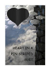 heart in a pin striped suit card
